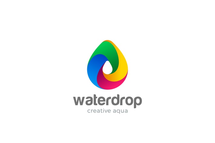 Logo Water Droplet Colorful Aqua Drink Drop
