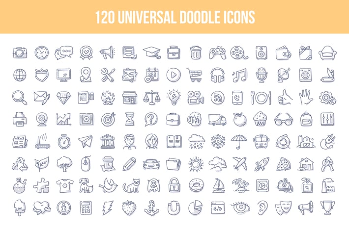 120 Universal Doodle Icons