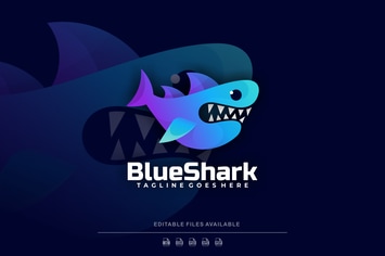 Blue Shark Gradient Logo
