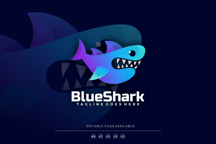 Blue Shark Gradient Logo