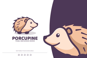 Porcupine Cartoon Logo