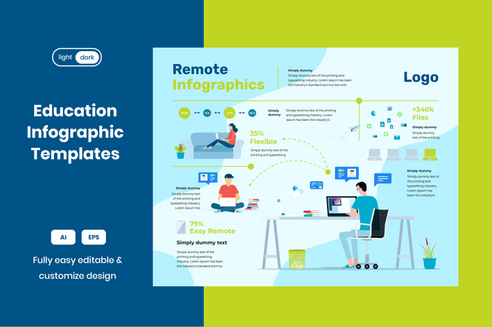Remote Working Infographic Templates