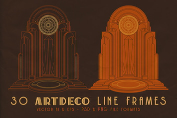 30 ArtDeco Line & Shape Frames