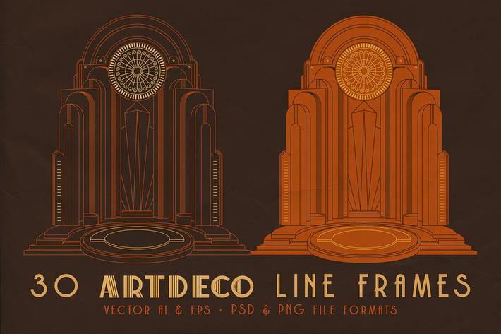 30 ArtDeco Line & Shape Frames
