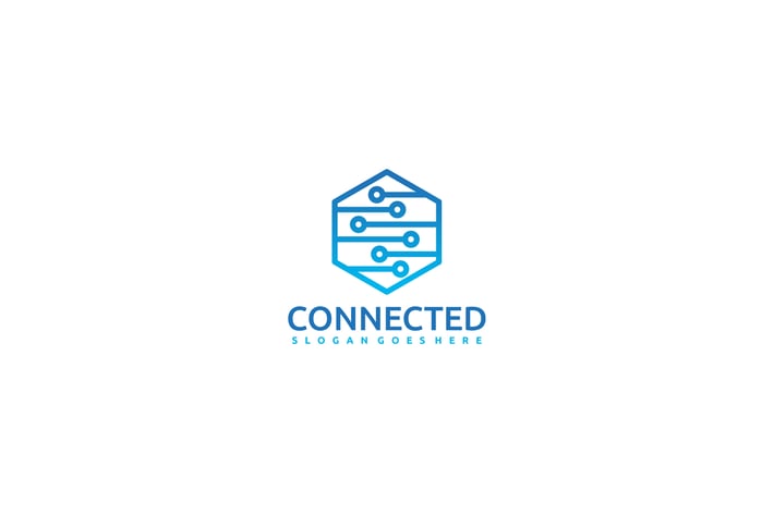 Connected Hexagon Logo
