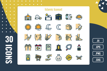 30 Iconset Islamic with 5 styles variant