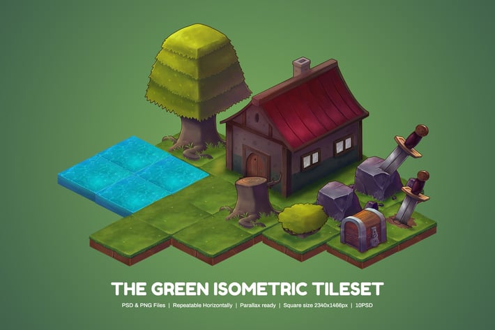 The Green Isometric Tileset