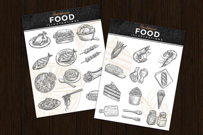 Hand Drawn Food Illustrations 