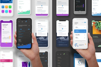 Hand Holding Phone Mockup Minimal Clay 