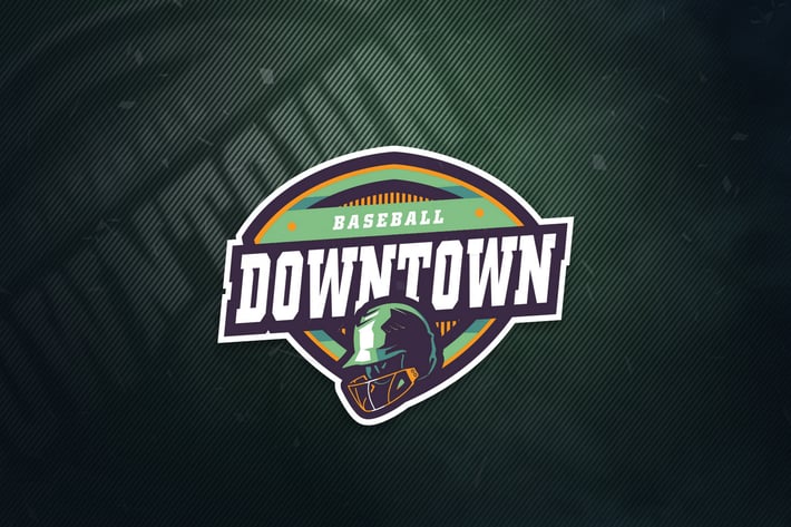 Downtown Baseball Sports Logo