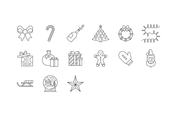 15 Christmas Line Icons
