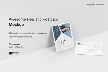 Awesome Realistic Postcard Mockup