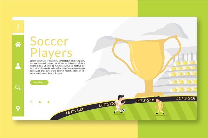 Soccer Players - Web Header & Landing Page