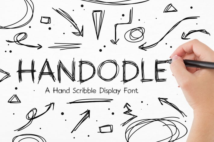 Handodle - A Hand Scribble Display Font