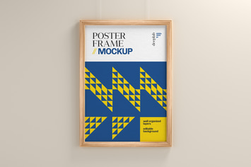 Poster Mockup With Wood Frame