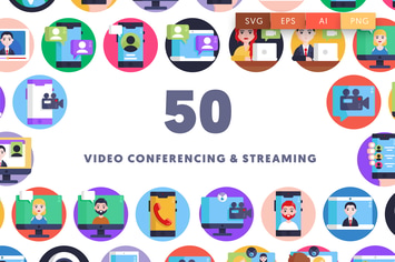 Video Conferencing and Streaming Icons