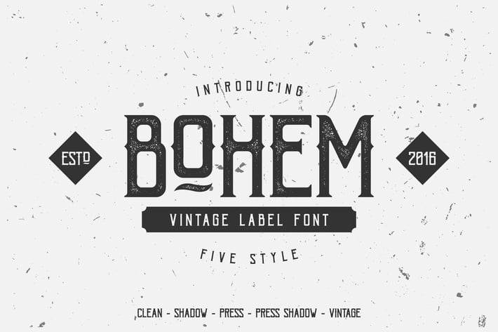 Bohem Typeface - 5 Font Styles