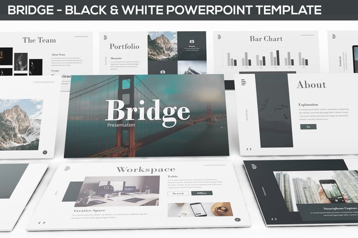 Bridge - Black & White Powerpoint Presentation