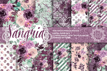 Sangria digital paper pack
