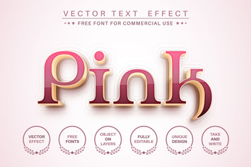 Pink gold - editable text effect,  font style.
