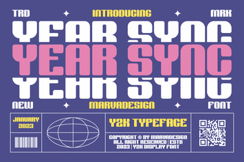 Year Sync - A Modern Y2K Font