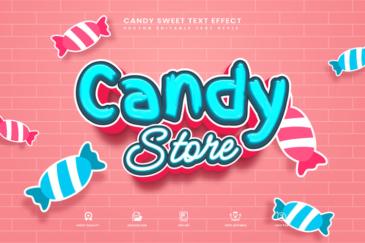 Candy Sweet Editable Text Effect