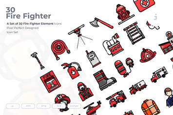 30 Fire Fighter Icons