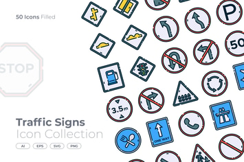 Traffic Signs Filled Icon