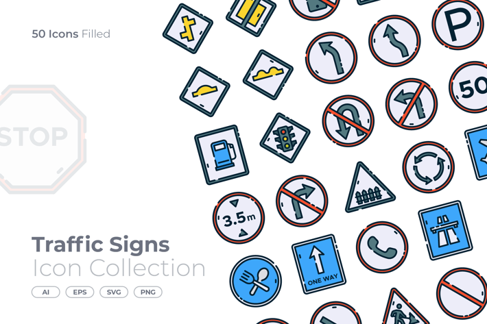 Traffic Signs Filled Icon