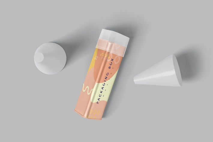 Long Triangular Metallic Packaging Box Mockups