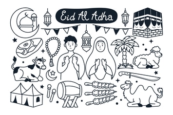 Eid Al Adha Doodle Illustration