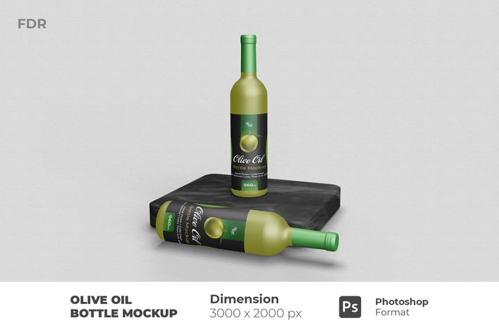 Olive Oil Bottle Mockup
