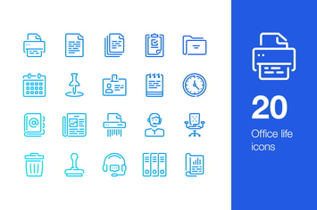 20 Office life icons