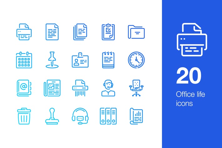 20 Office life icons