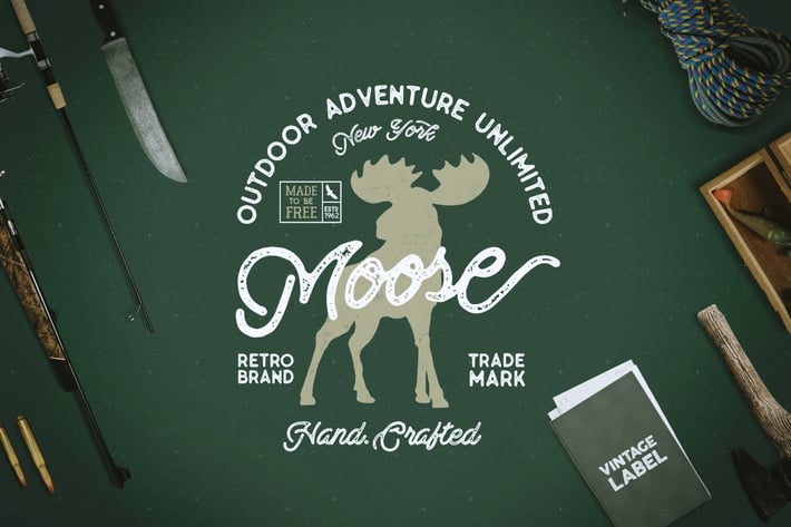 Moose Vintage Logo Template / Label