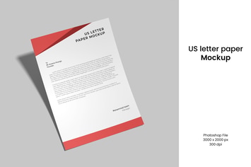 US letter paper mockup
