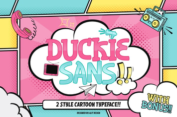 Duckie Sans Cartoon Comic Typeface