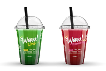 Plastic Juice Cup Mock-Up