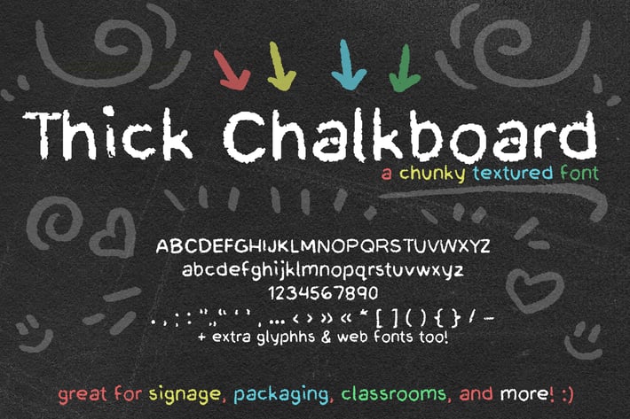Thick Chalkboard Font (Handwriting Chalk Font)