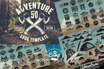 50 Vintage Adventure Outdoor Badges & Logos
