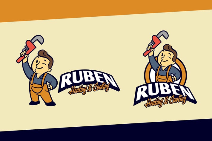Retro Cartoon Plumber Character Mascot Logo