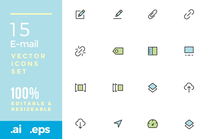 15 E-mail vector icons