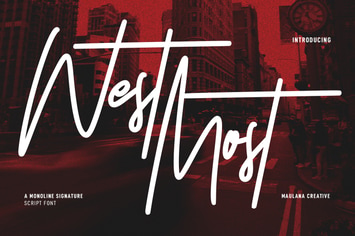 West Most Monoline Signature Script Font