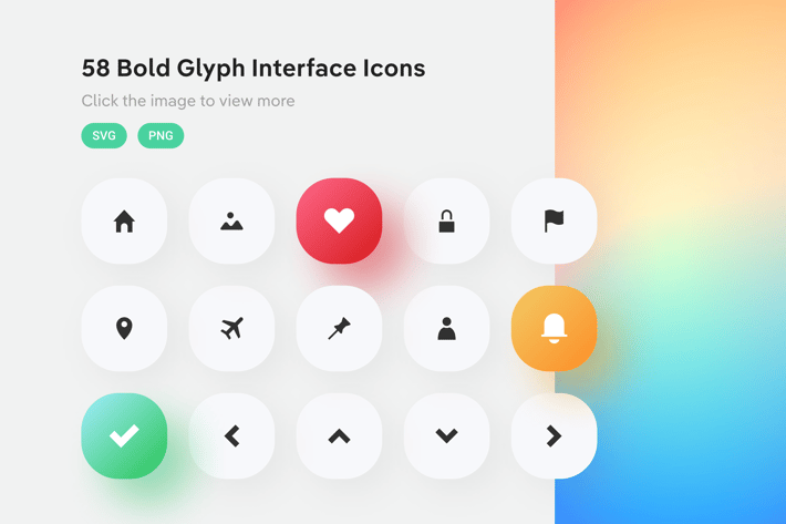 Interface Bold Glyph Icons