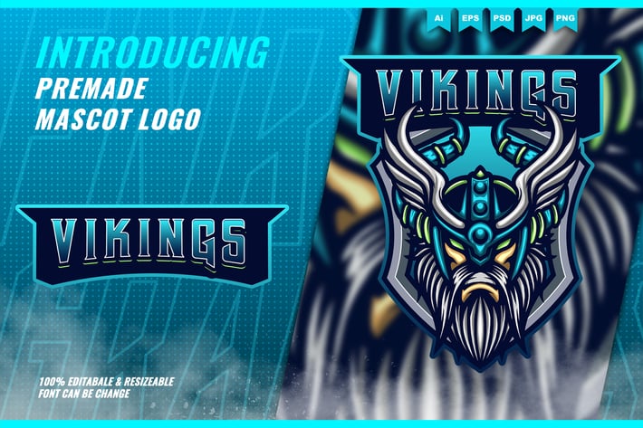 God Viking - Mascot Esport Logo Template