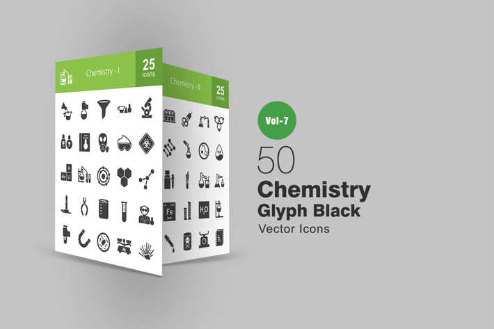 50 Chemistry Glyph Icons
