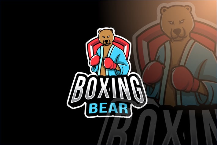 Boxing Bear Esport Logo Template