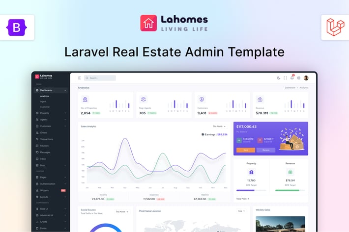 Lahomes - Laravel Real Estate Management Admin