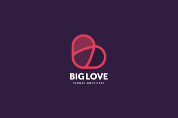 Big Love B Letter Logo Template