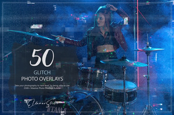 50 Glitch Photo Overlays